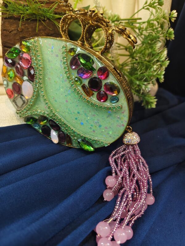 Resin with stone handmade clutch - Image 4