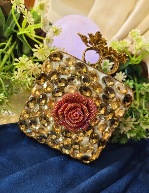 Pink flower handmade clutch - Image 3