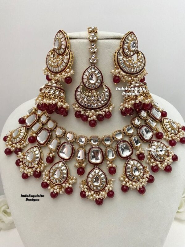 Indian kundan bridal set Red