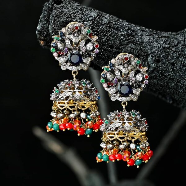 Gold polish jhumki