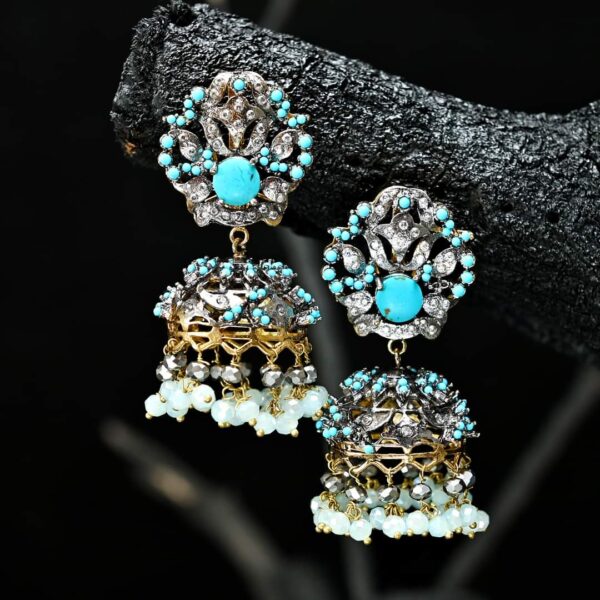 Gold polish jhumki - Image 2