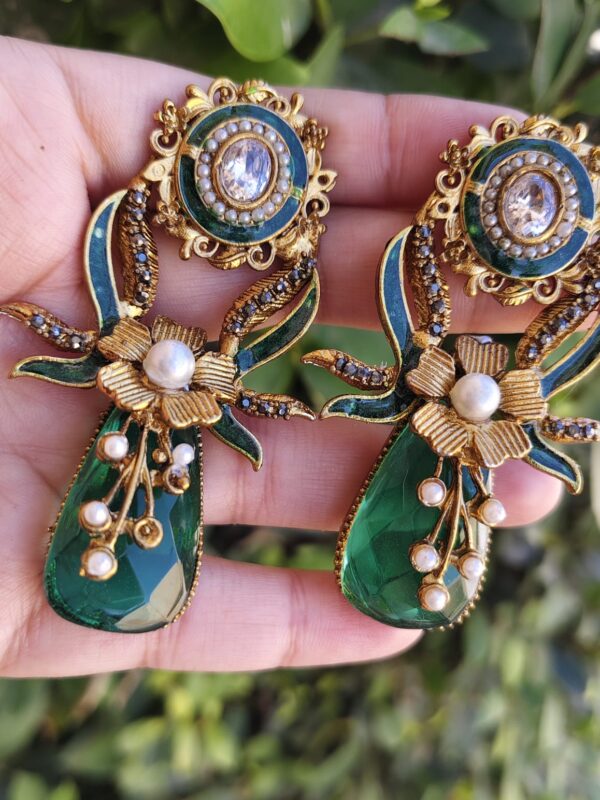 Handmade leafy sunshine earrings - Image 2