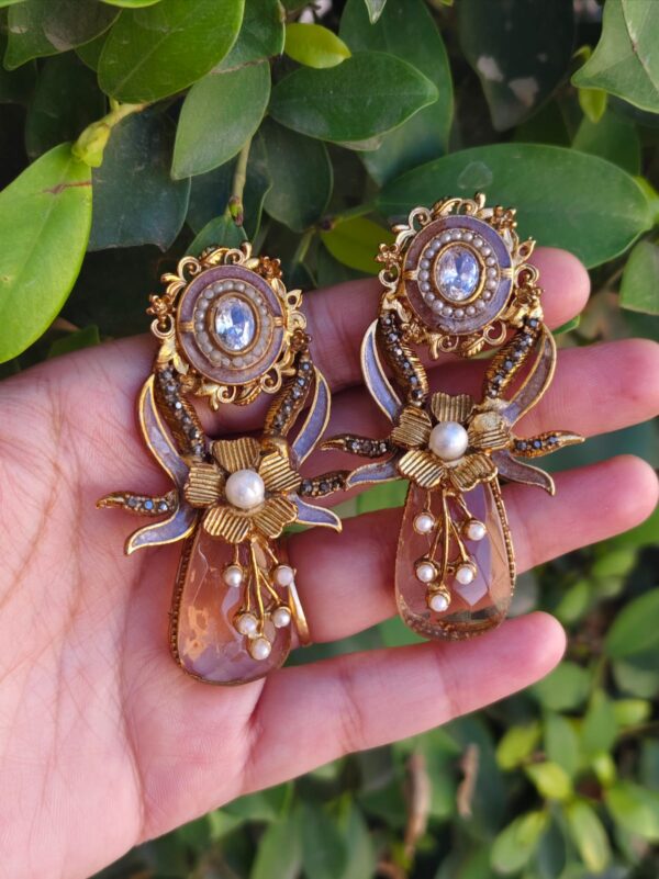 Handmade leafy sunshine earrings - Image 2