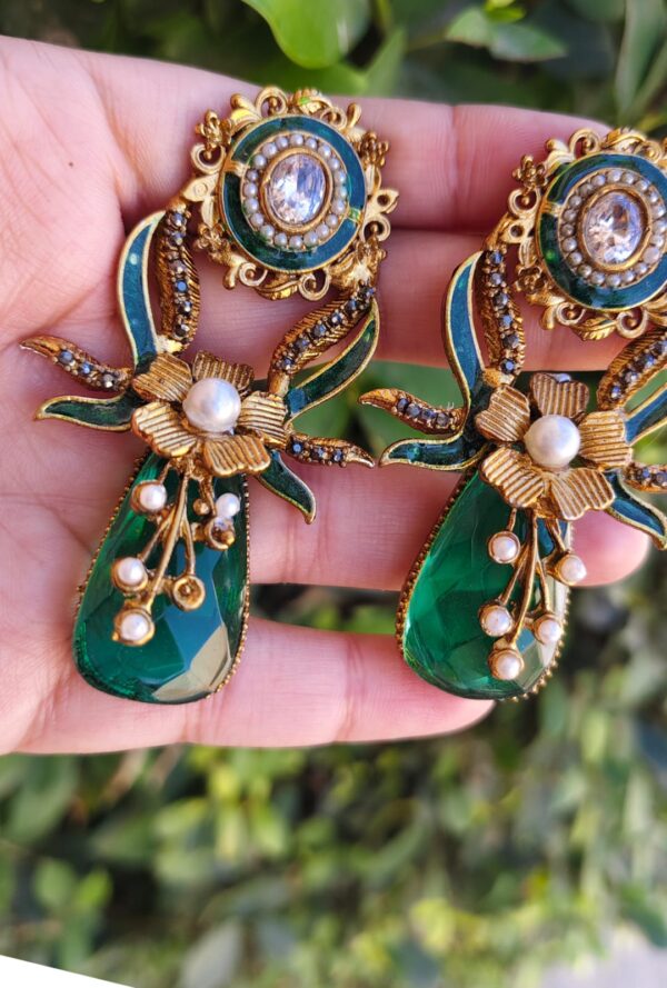 Handmade leafy sunshine earrings - Image 3