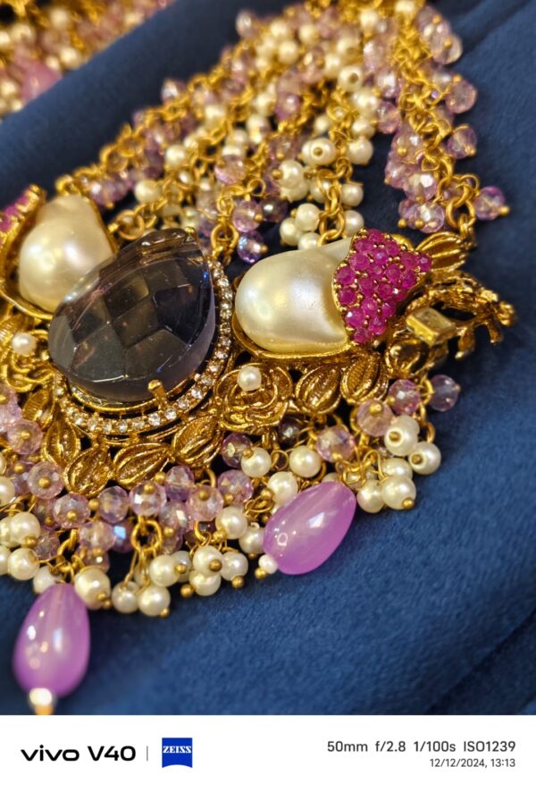 Beautiful designer mother of pearl bridal collar - Image 7