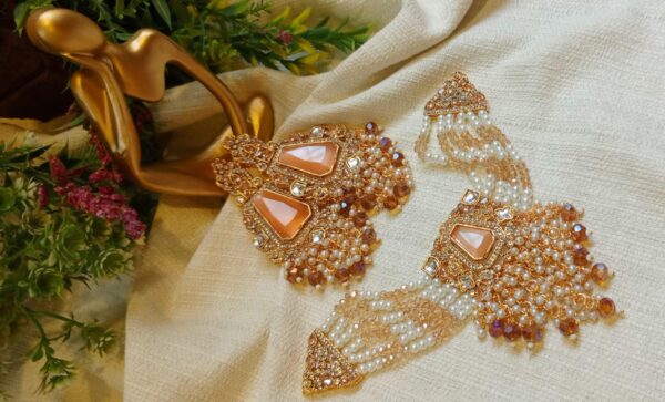 Choker with heavy earrings pearl - Image 2