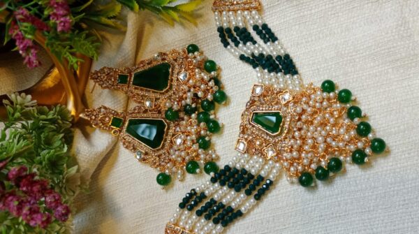 Choker with heavy earrings pearl - Image 2