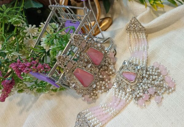 Choker with heavy earrings pearl - Image 2