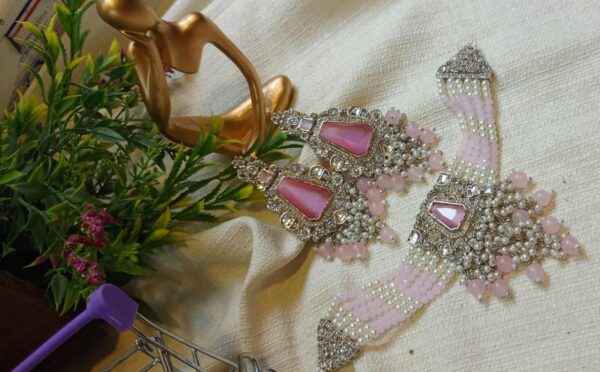 Choker with heavy earrings pearl - Image 4