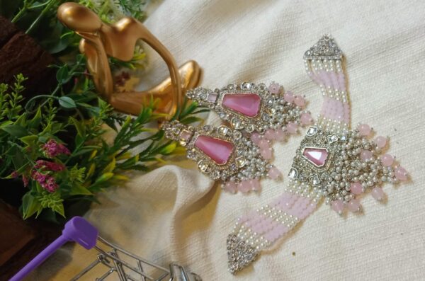 Choker with heavy earrings pearl - Image 5