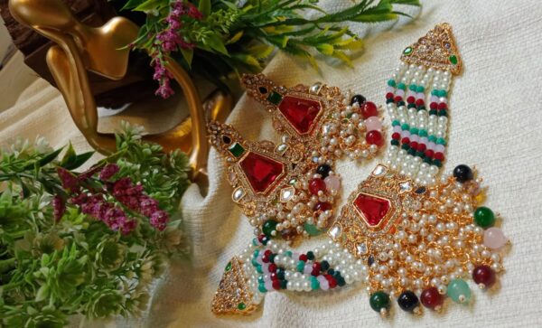 Choker with heavy earrings pearl making - Image 2