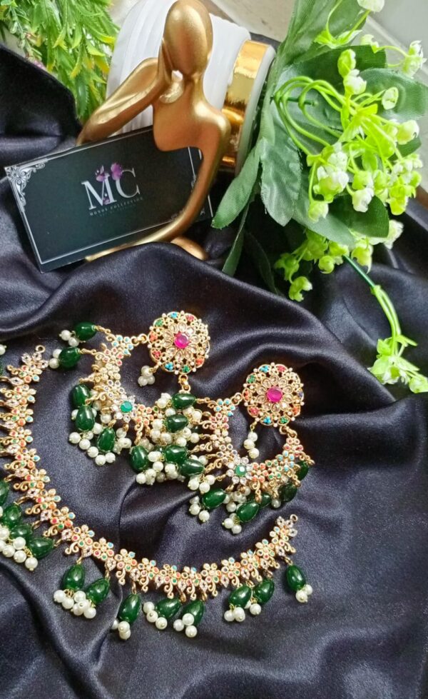 Beautiful Hyderabadi party wear set  with bali style earrings just in3500