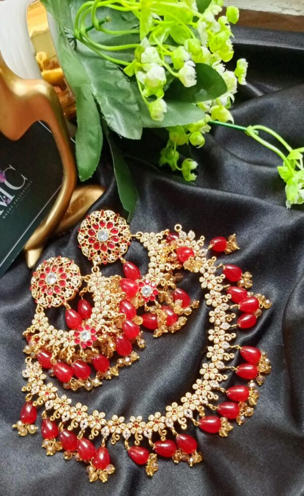 Beautiful Hyderabadi party wear set with bali style earrings