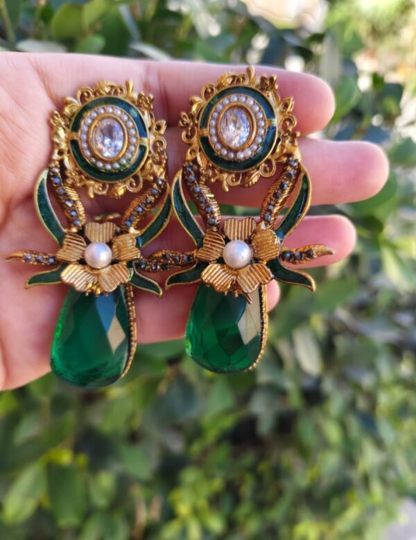 Handmade leafy sunshine earrings - Image 3