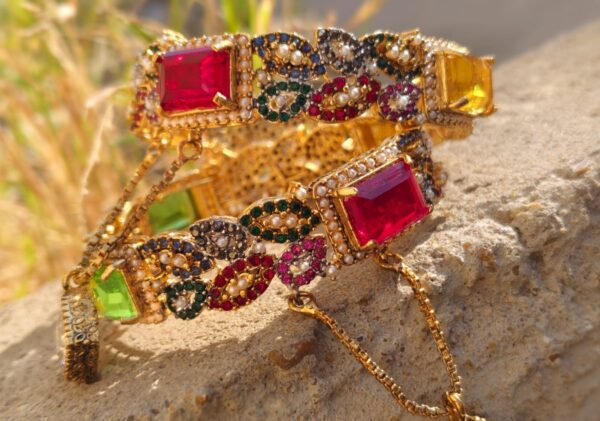 Dublet multi Bangles with Gold polish - Image 2