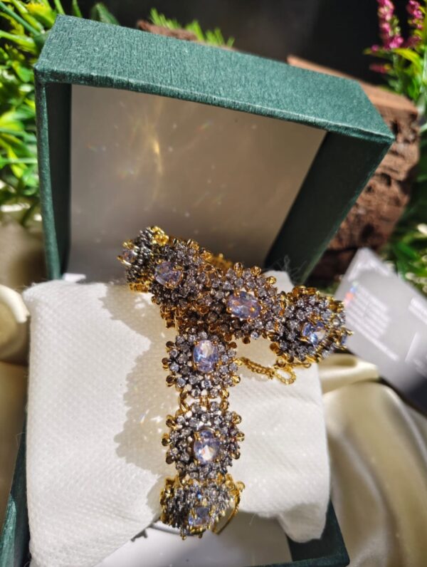 Hight quality zercone with Sona polish openable bangles - Image 25