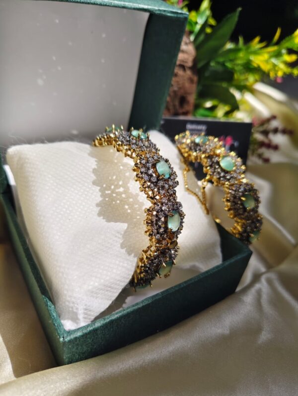 Hight quality zercone with Sona polish openable bangles - Image 22