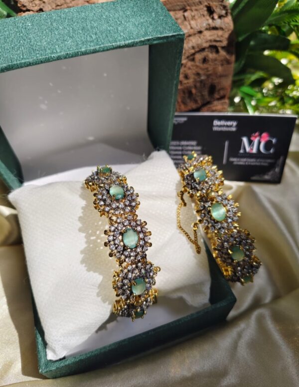 Hight quality zercone with Sona polish openable bangles - Image 21
