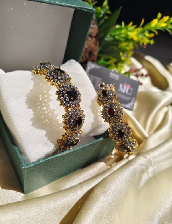 Hight quality zercone with Sona polish openable bangles - Image 14