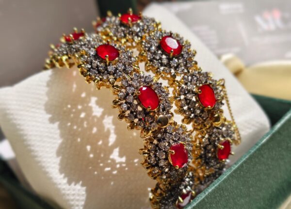 Hight quality zercone with Sona polish openable bangles - Image 8