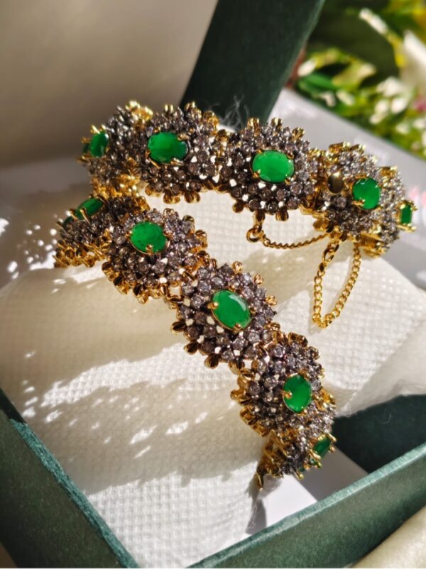 Hight quality zercone with Sona polish openable bangles - Image 4