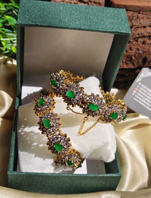 Hight quality zercone with Sona polish openable bangles - Image 3