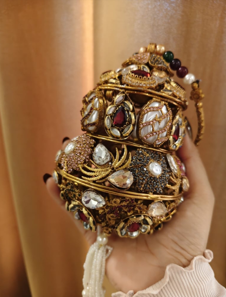 Handmade dholki clutch